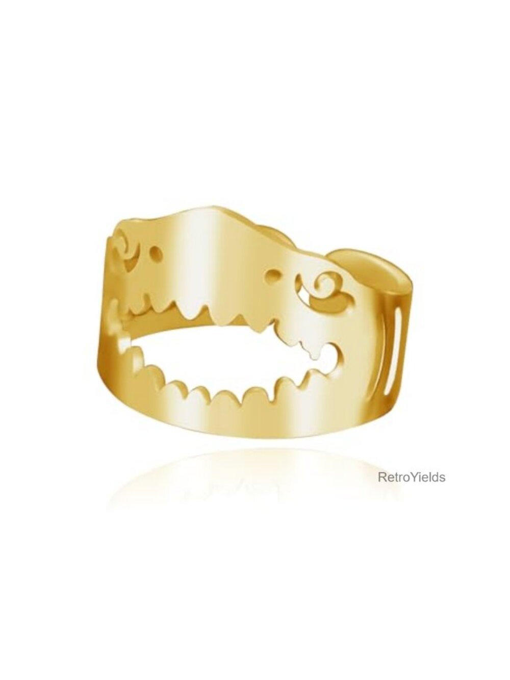 Shark Head Ring Adjustable Stainless Steel Men's Punk Ocean Jewelry